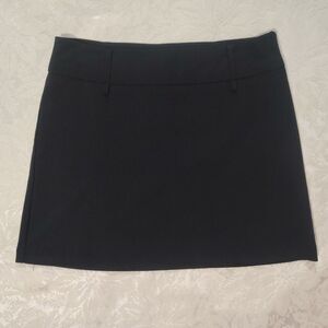 Zinc Stretchy Black Mini Skirt Tailored Wide Waistband with Beltloops Side Zip 3